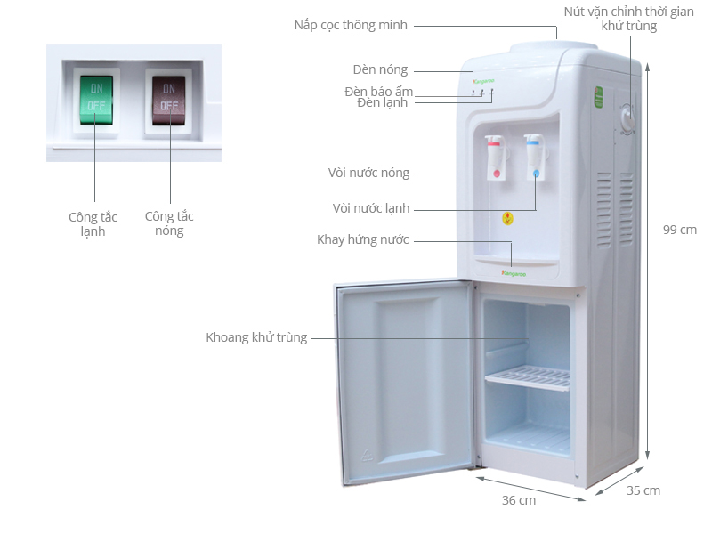 Cây nước nóng lạnh Kangaroo KG3331